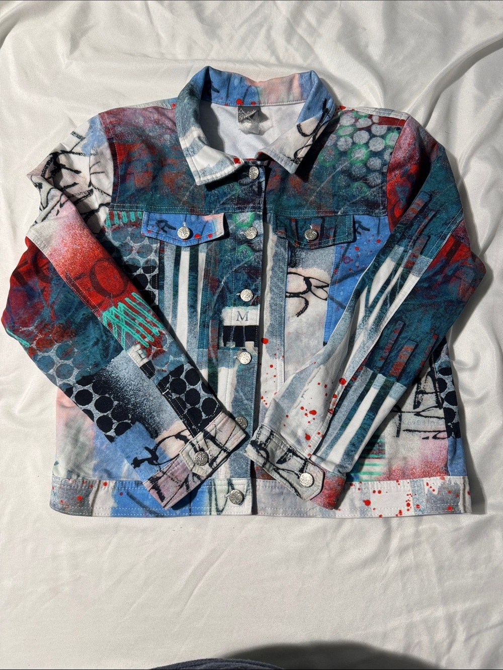 Simply Art by Dolcezza Michael Phillips Abstract Print Stretch Jacket XL